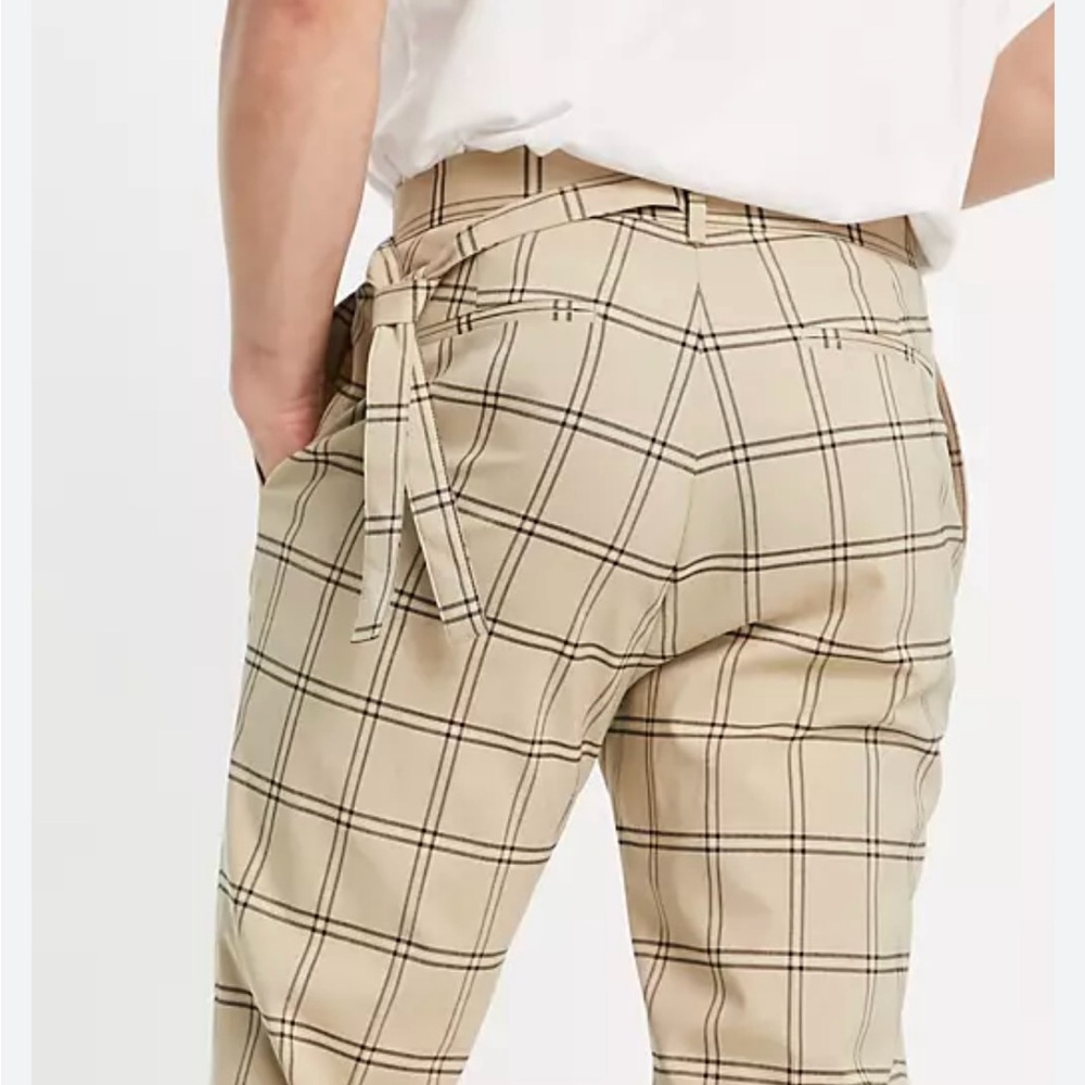 ASOS Cream Dress Pants High-Waisted Tailored